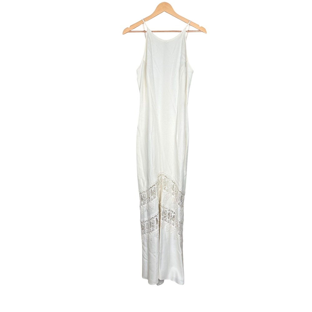 Jessica McClintock Bridal Ivory Lace Maxi Dress Vintage Halter Wedding Gown‎ 6